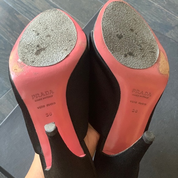 Prada Satin Peep Toed Mules EU 36 - Picture 3 of 10